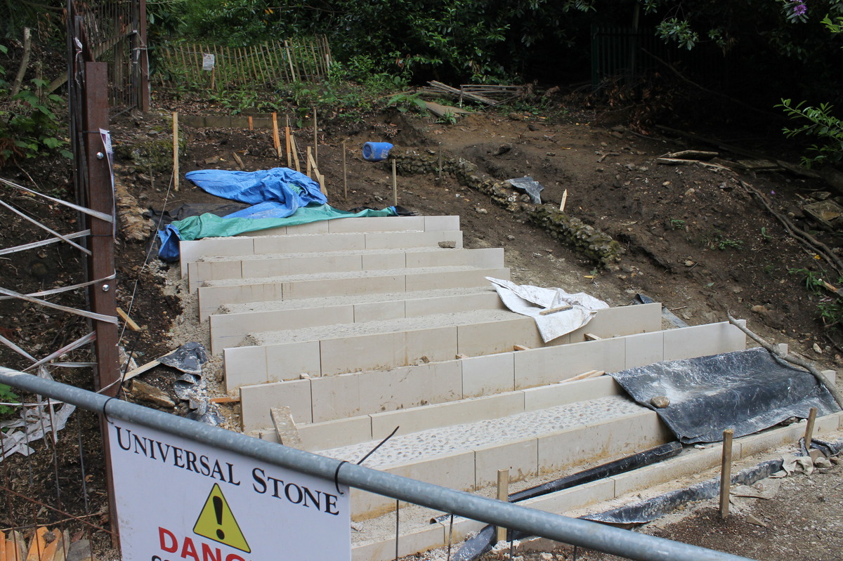 cobble steps being rebuilt on 30 May